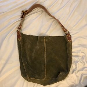 Lucky Brand suede and leather brown bag
